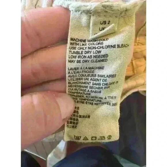 Free People Montella Cream & Brown Pin Stripe High Rise Paperbag Jeans Sz 2 - Picture 5 of 5